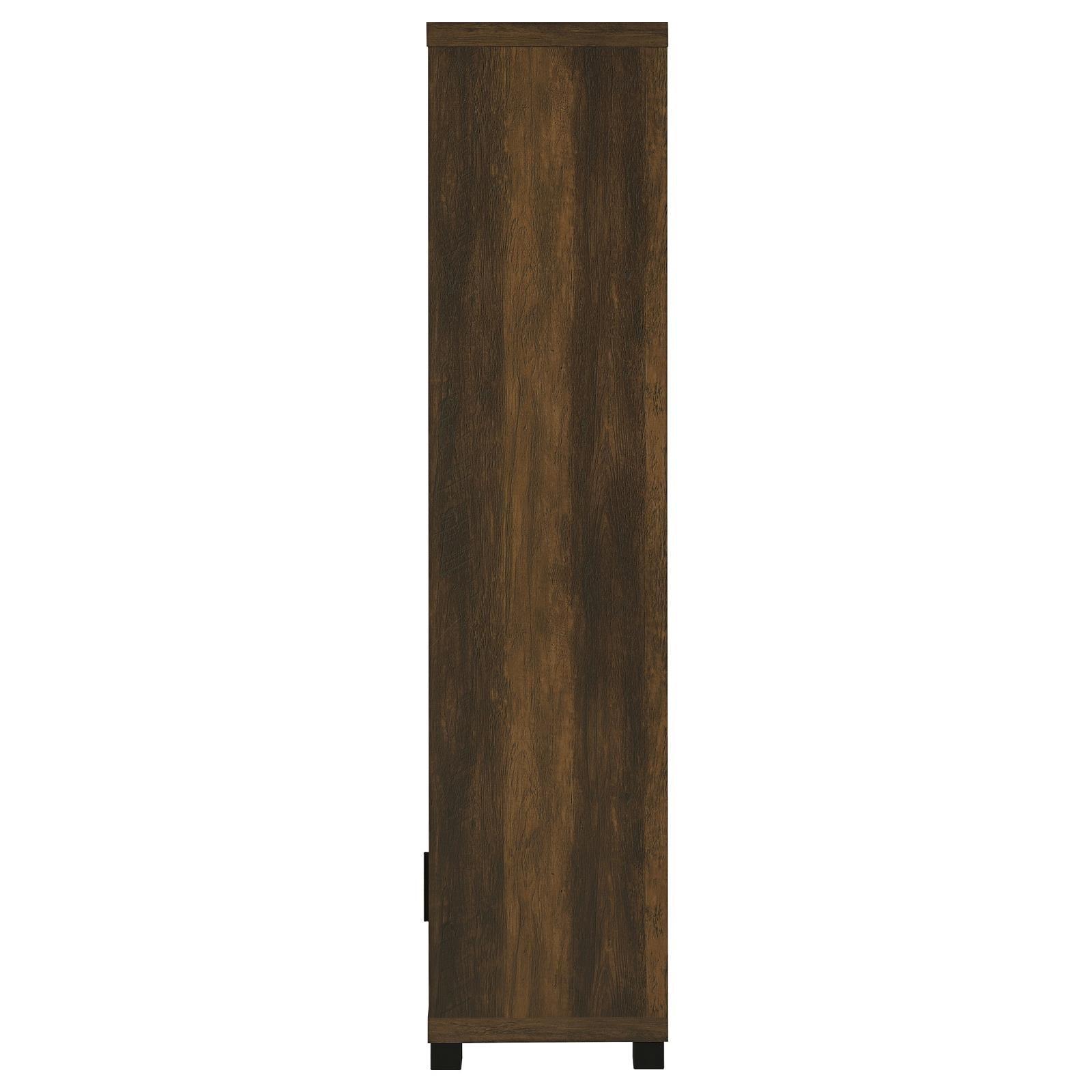 Sachin Sachin 3-Shelf Media Tower With Storage Cabinet Dark Pine 707736 - Ella Furniture