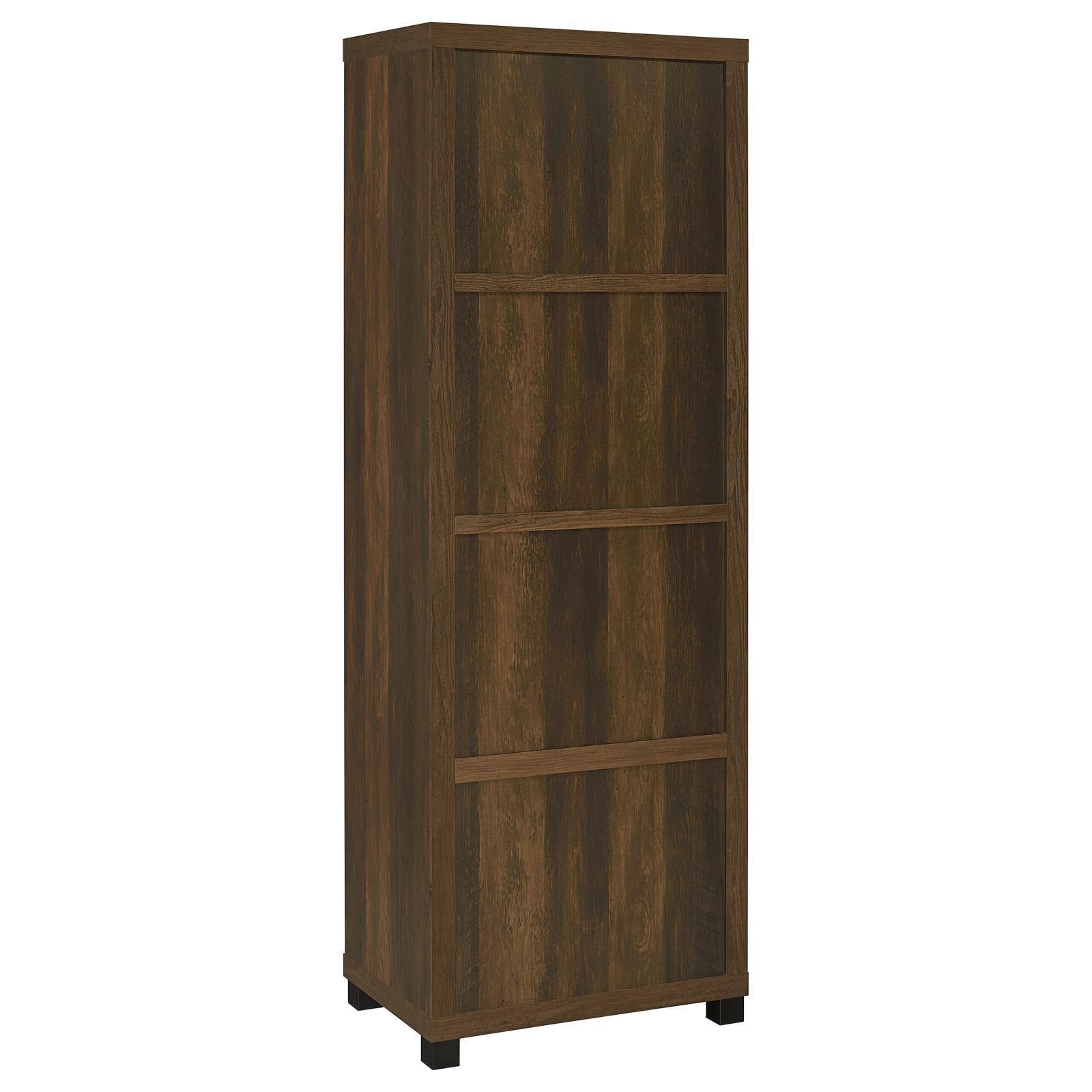 Sachin Sachin 3-Shelf Media Tower With Storage Cabinet Dark Pine 707736 - Ella Furniture