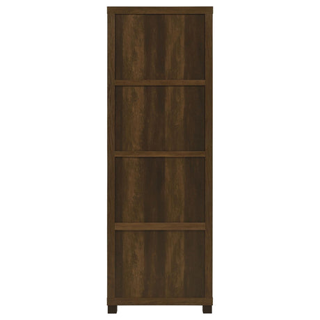 Sachin Sachin 3-Shelf Media Tower With Storage Cabinet Dark Pine 707736 - Ella Furniture
