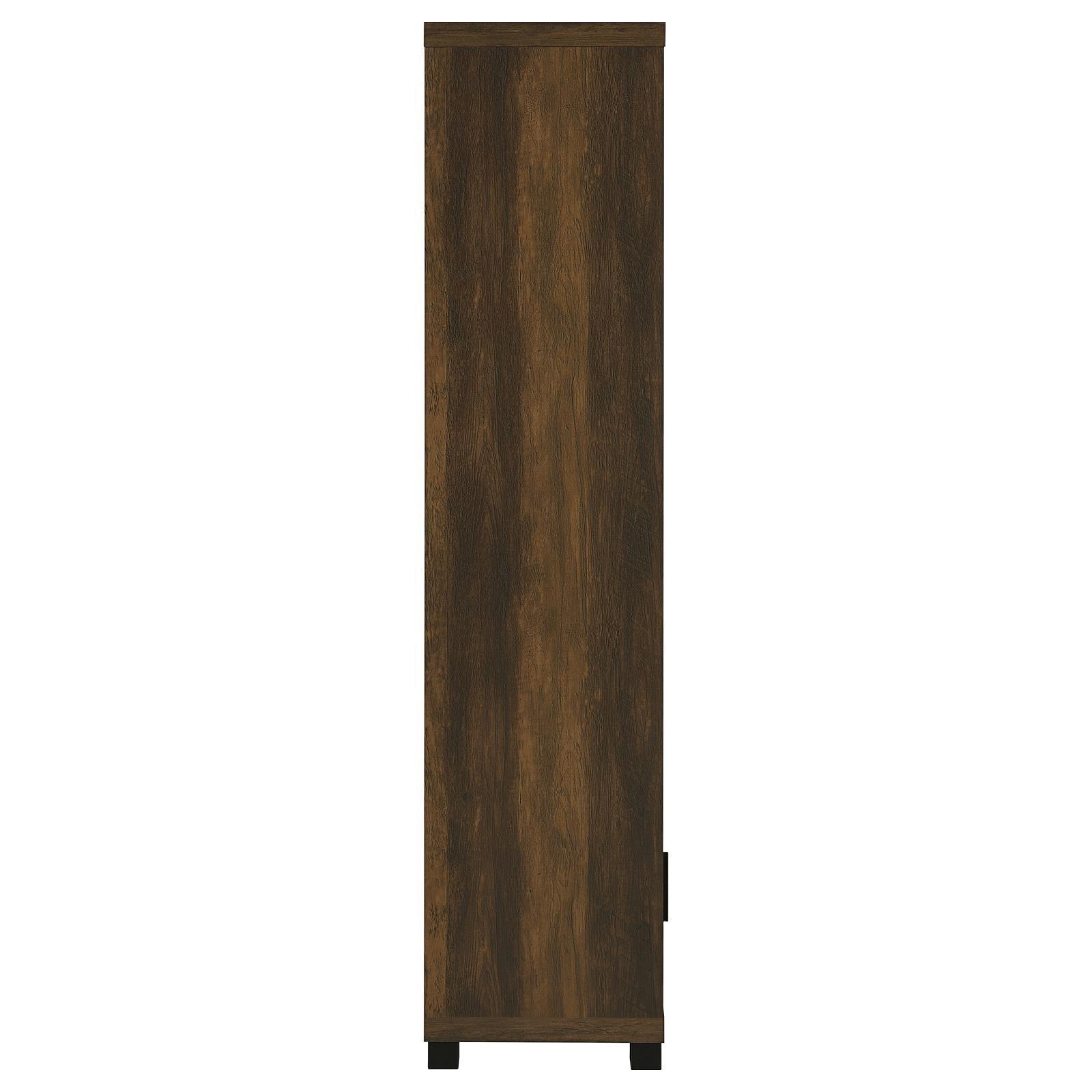 Sachin Sachin 3-Shelf Media Tower With Storage Cabinet Dark Pine 707736 - Ella Furniture