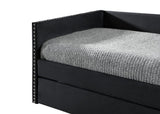 Sadie Black Contemporary Modern Trundle Velvet Daybed - Ella Furniture