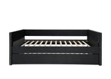 Sadie Black Contemporary Modern Trundle Velvet Daybed - Ella Furniture