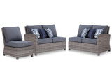 Salem Gray Beach 2-Piece Outdoor Sectional With Chair - Ella Furniture