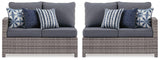 Salem Gray Beach 3-Piece Outdoor Sectional With Chair, Coffee Table And End Table - Ella Furniture