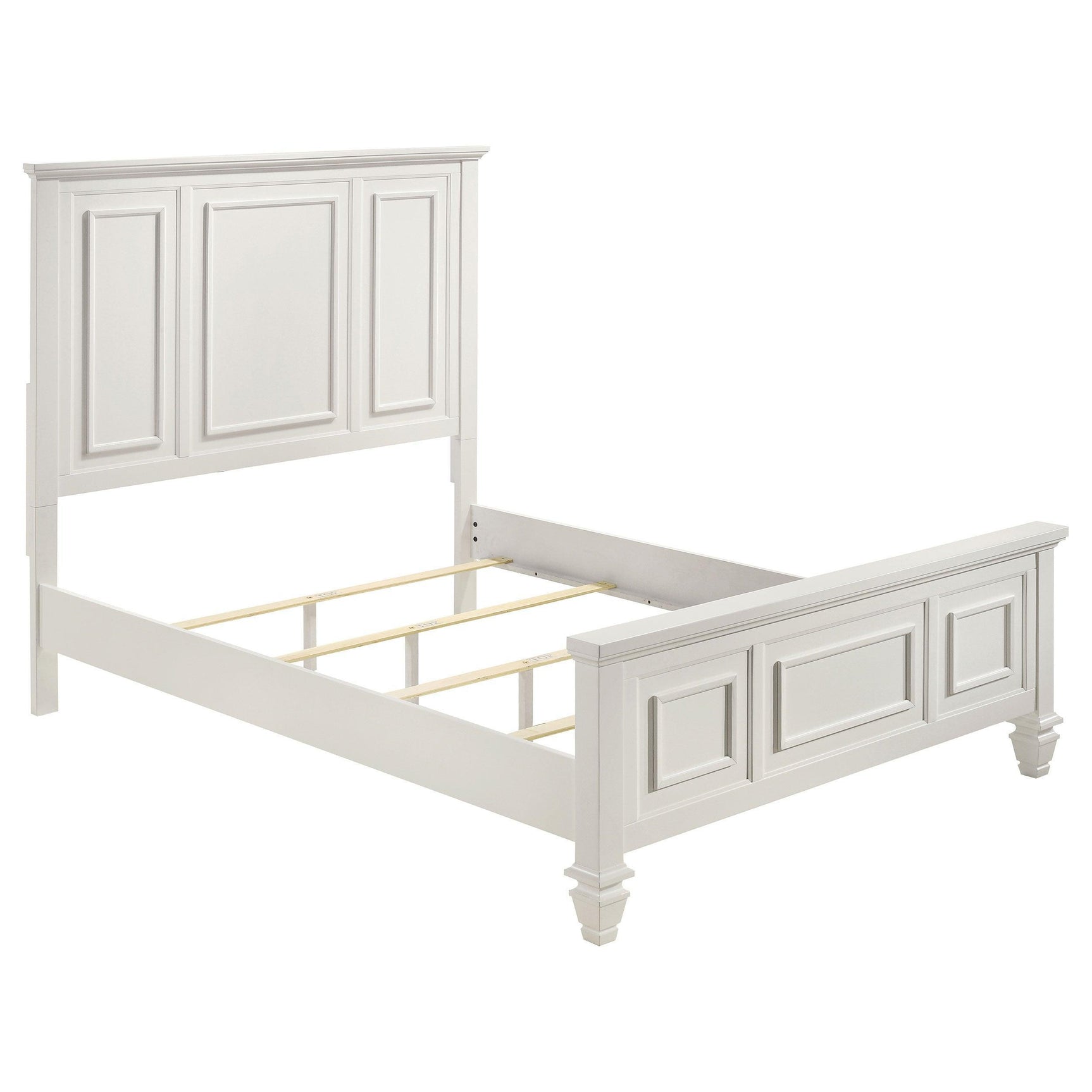 Sandy Beach White High Headboard Panel Bedroom Set - Ella Furniture