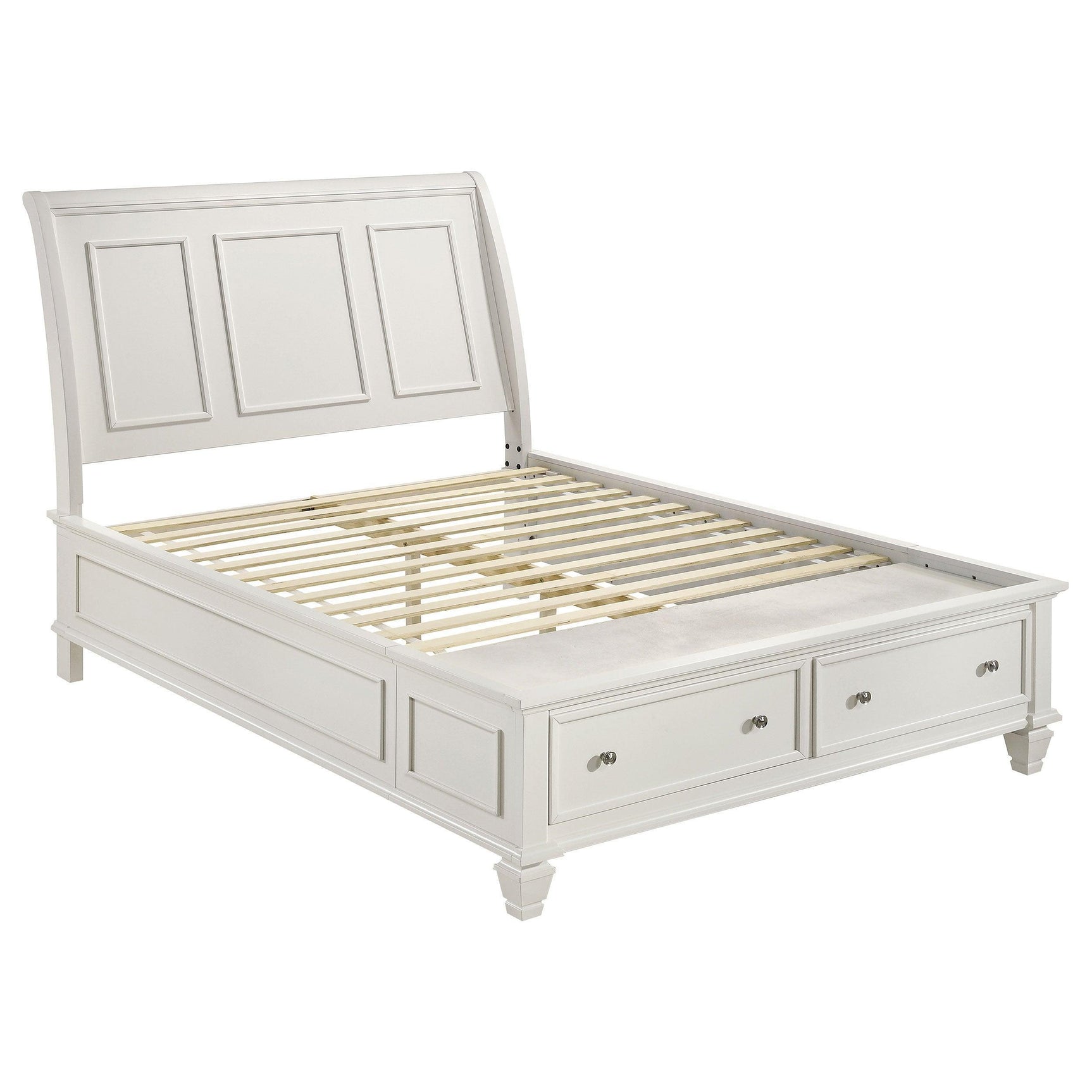 Sandy Beach White Storage Sleigh Bedroom Set - Ella Furniture
