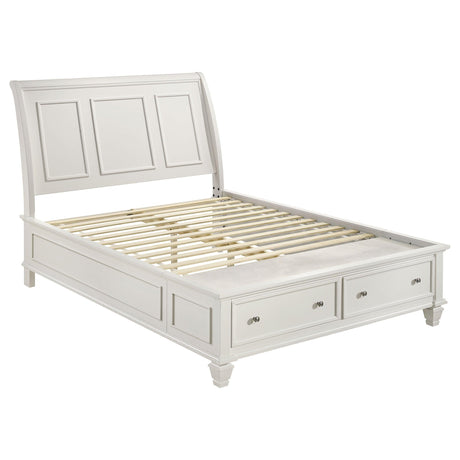 Sandy Beach White Storage Sleigh Bedroom Set - Ella Furniture