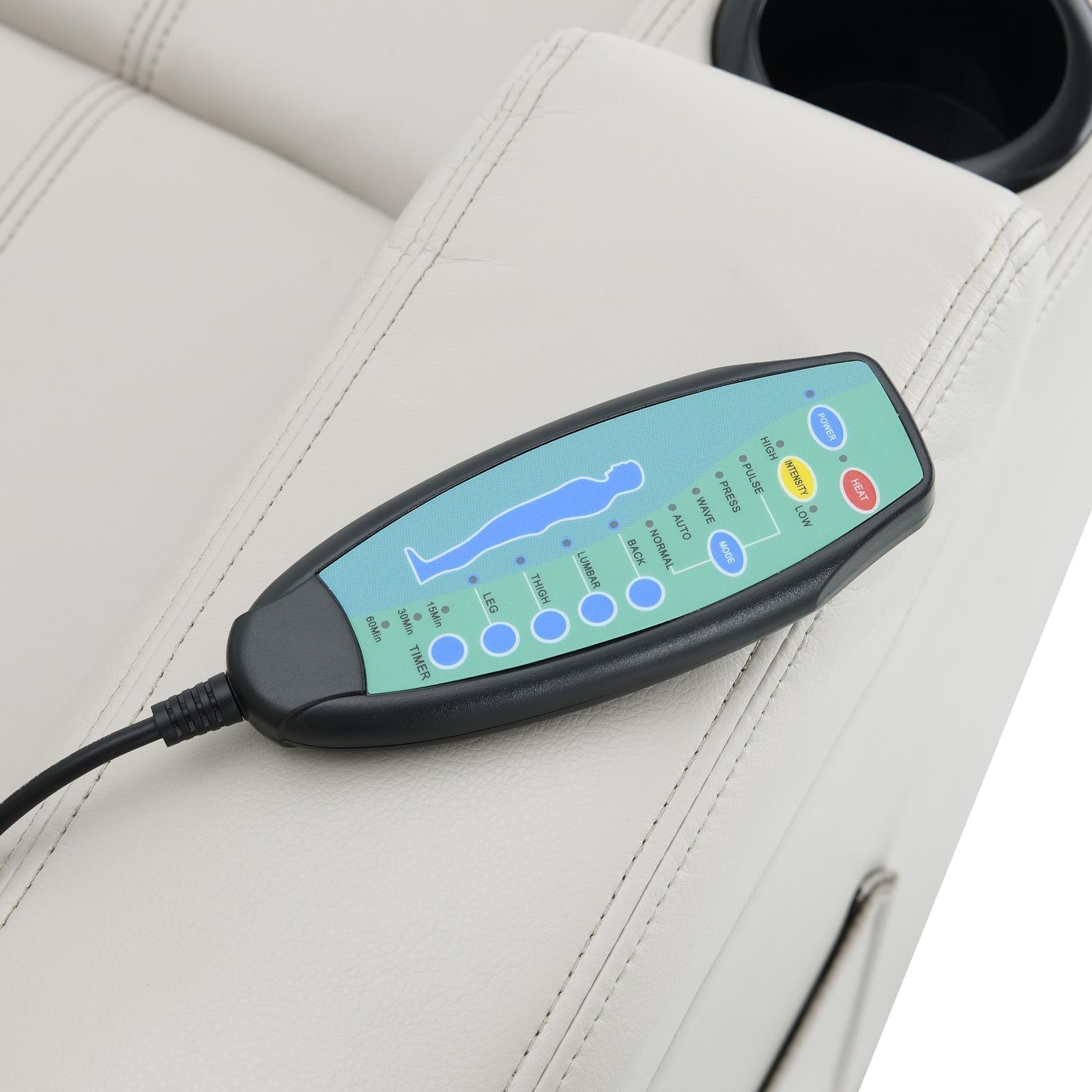 Sanger Upholstered Power Lift Recliner Chair With Massage Champagne 600497P - Ella Furniture