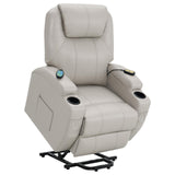 Sanger Upholstered Power Lift Recliner Chair With Massage Champagne 600497P - Ella Furniture