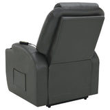 Sanger Upholstered Power Lift Recliner Chair With Massage Charcoal Grey 600498P - Ella Furniture