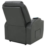 Sanger Upholstered Power Lift Recliner Chair With Massage Charcoal Grey 600498P - Ella Furniture