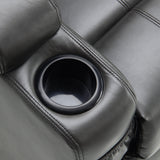 Sanger Upholstered Power Lift Recliner Chair With Massage Charcoal Grey 600498P - Ella Furniture