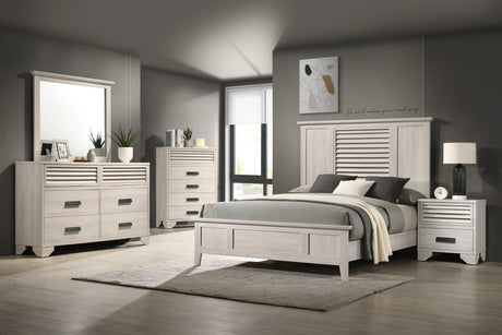 Sarter White Modern Contemporary Solid Wood And Veneers 6-Drawers Dresser - Ella Furniture