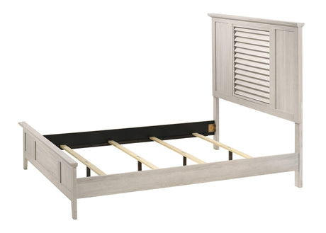 Sarter White Modern Contemporary Solid Wood And Veneers Queen Bed - Ella Furniture