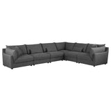 Sasha Upholstered Armless Chair Barely Black 551681 - Ella Furniture
