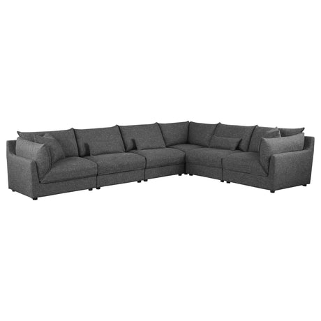 Sasha Upholstered Armless Chair Barely Black 551681 - Ella Furniture
