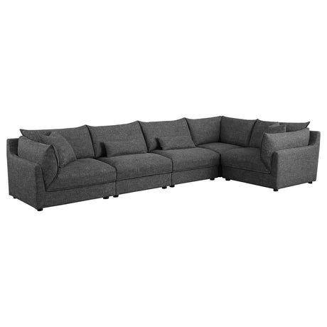 Sasha Upholstered Armless Chair Barely Black 551681 - Ella Furniture