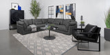 Sasha Upholstered Armless Chair Barely Black 551681 - Ella Furniture