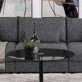 Sasha Upholstered Armless Chair Barely Black 551681 - Ella Furniture