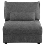 Sasha Upholstered Armless Chair Barely Black 551681 - Ella Furniture