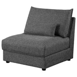 Sasha Upholstered Armless Chair Barely Black 551681 - Ella Furniture