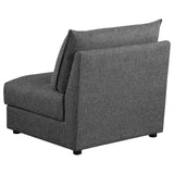 Sasha Upholstered Armless Chair Barely Black 551681 - Ella Furniture