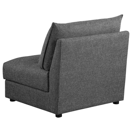 Sasha Upholstered Armless Chair Barely Black 551681 - Ella Furniture