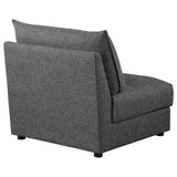 Sasha Upholstered Armless Chair Barely Black 551681 - Ella Furniture