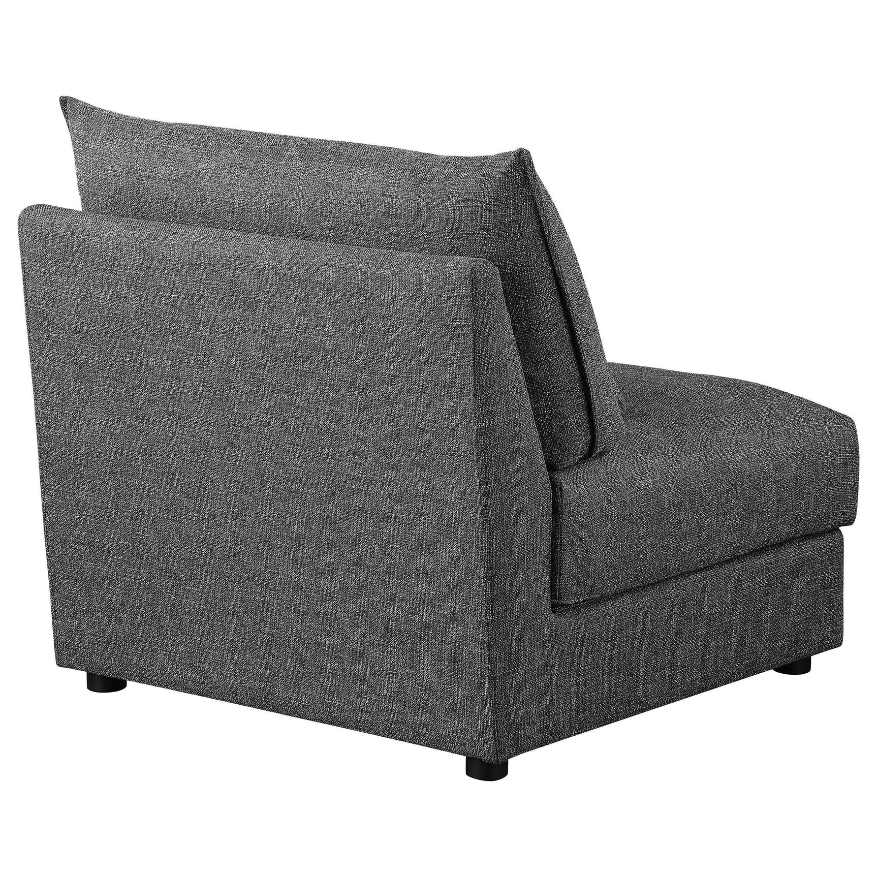 Sasha Upholstered Armless Chair Barely Black 551681 - Ella Furniture