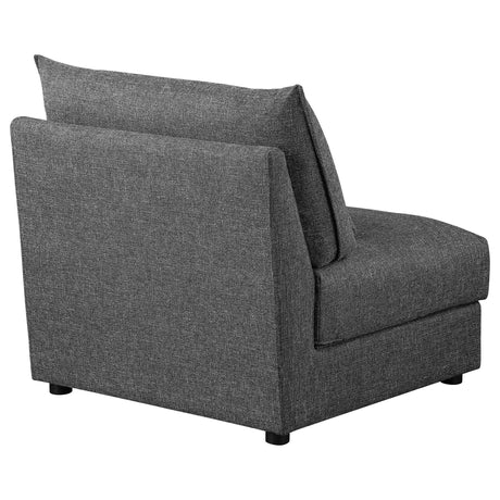 Sasha Upholstered Armless Chair Barely Black 551681 - Ella Furniture