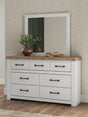 Savonport White/Brown Dresser and Mirror from Ella Furniture