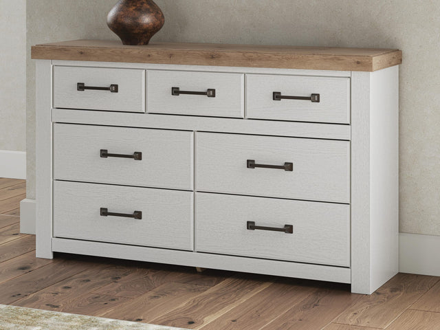 Savonport White/Brown Dresser from Ella Furniture