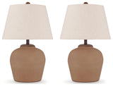 Scantor Rust 2-Piece Table Lamp Set - Ella Furniture