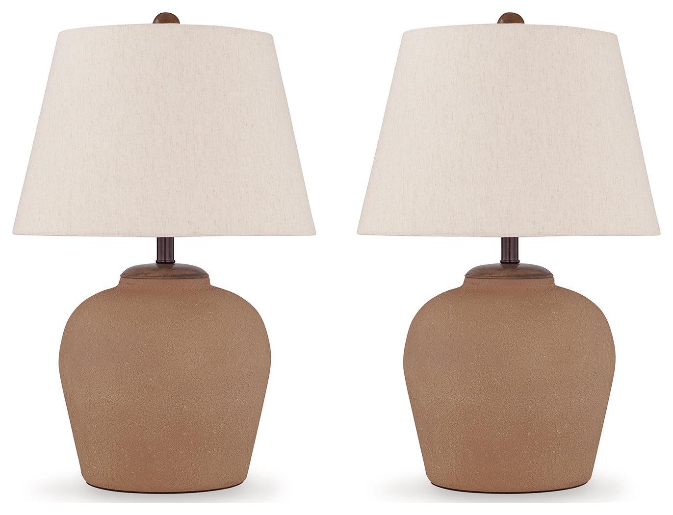 Scantor Rust 2-Piece Table Lamp Set - Ella Furniture