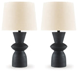 Scarbot Distressed Black Table Lamp (Set of 2) - Ella Furniture