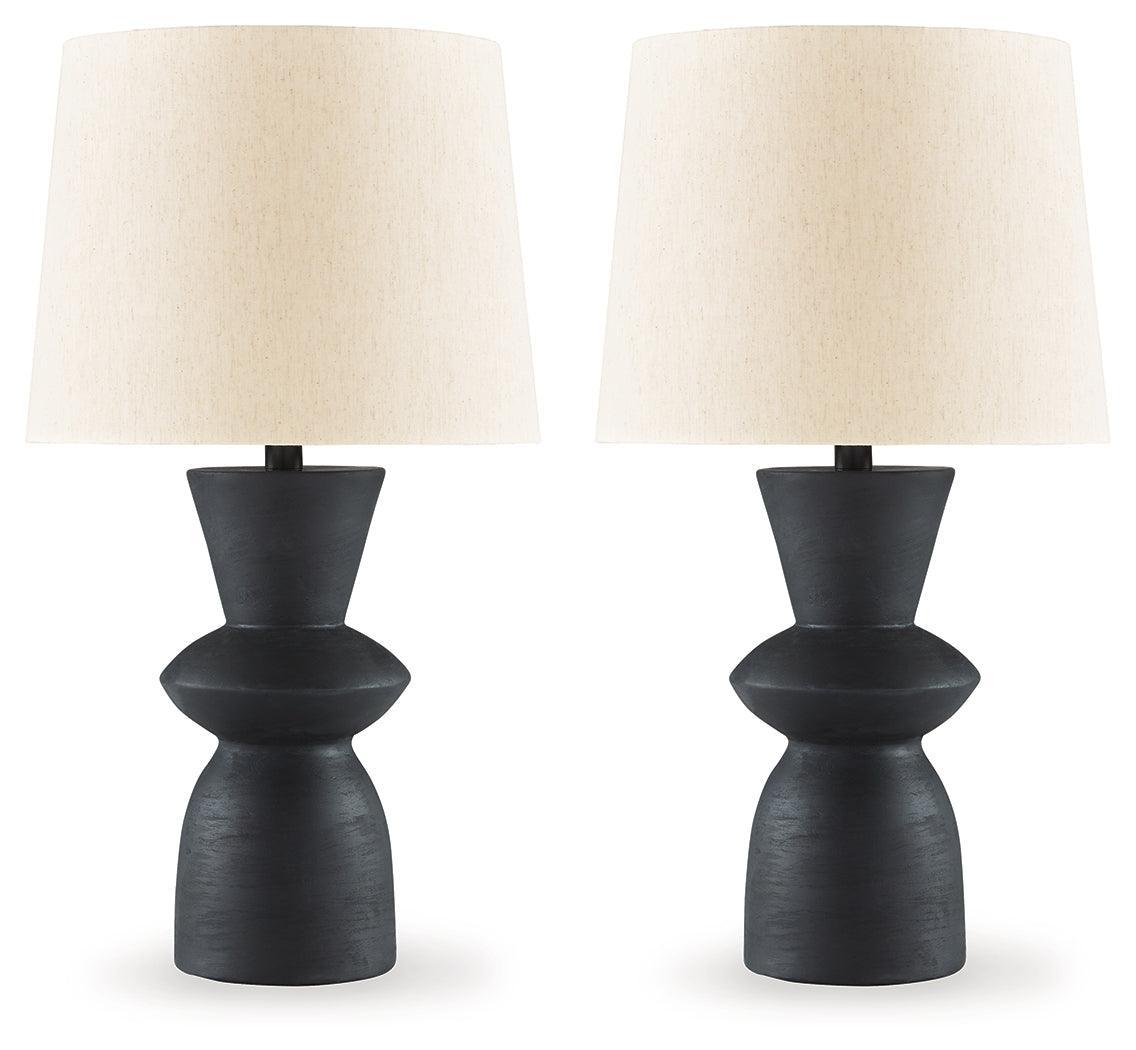 Scarbot Distressed Black Table Lamp (Set of 2) - Ella Furniture