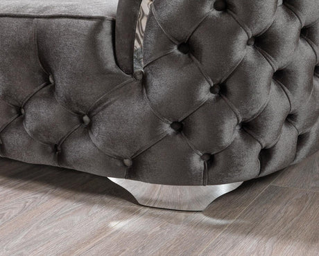 Scarlett Gray Velvet Sofa & Loveseat - Ella Furniture