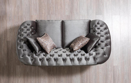 Scarlett Gray Velvet Sofa & Loveseat - Ella Furniture