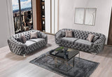 Scarlett Gray Velvet Sofa & Loveseat - Ella Furniture