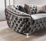 Scarlett Gray Velvet Sofa & Loveseat - Ella Furniture