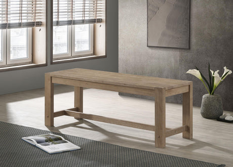 SCOTTSDALE COLLECTION Scottsdale Wood Trestle Base Dining Bench Washed Brown 109183 - Ella Furniture