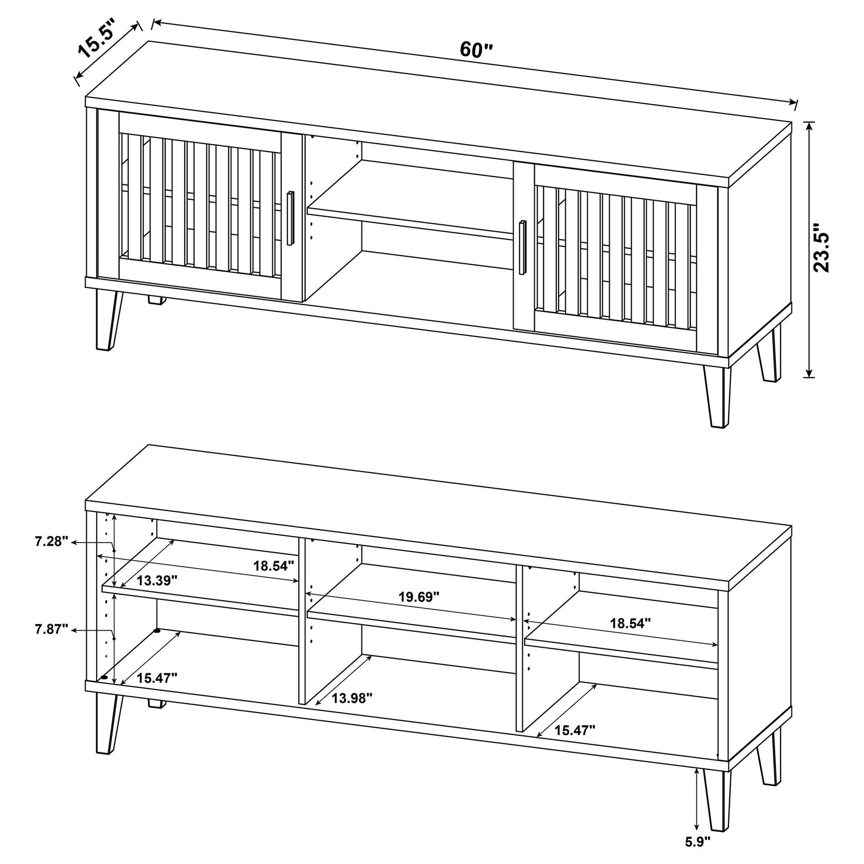 Sedona 2-door Engineered Wood 60" TV Stand Dark Pine 701982 - Ella Furniture