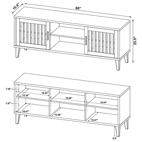 Sedona 2-door Engineered Wood 60" TV Stand Dark Pine 701982 - Ella Furniture