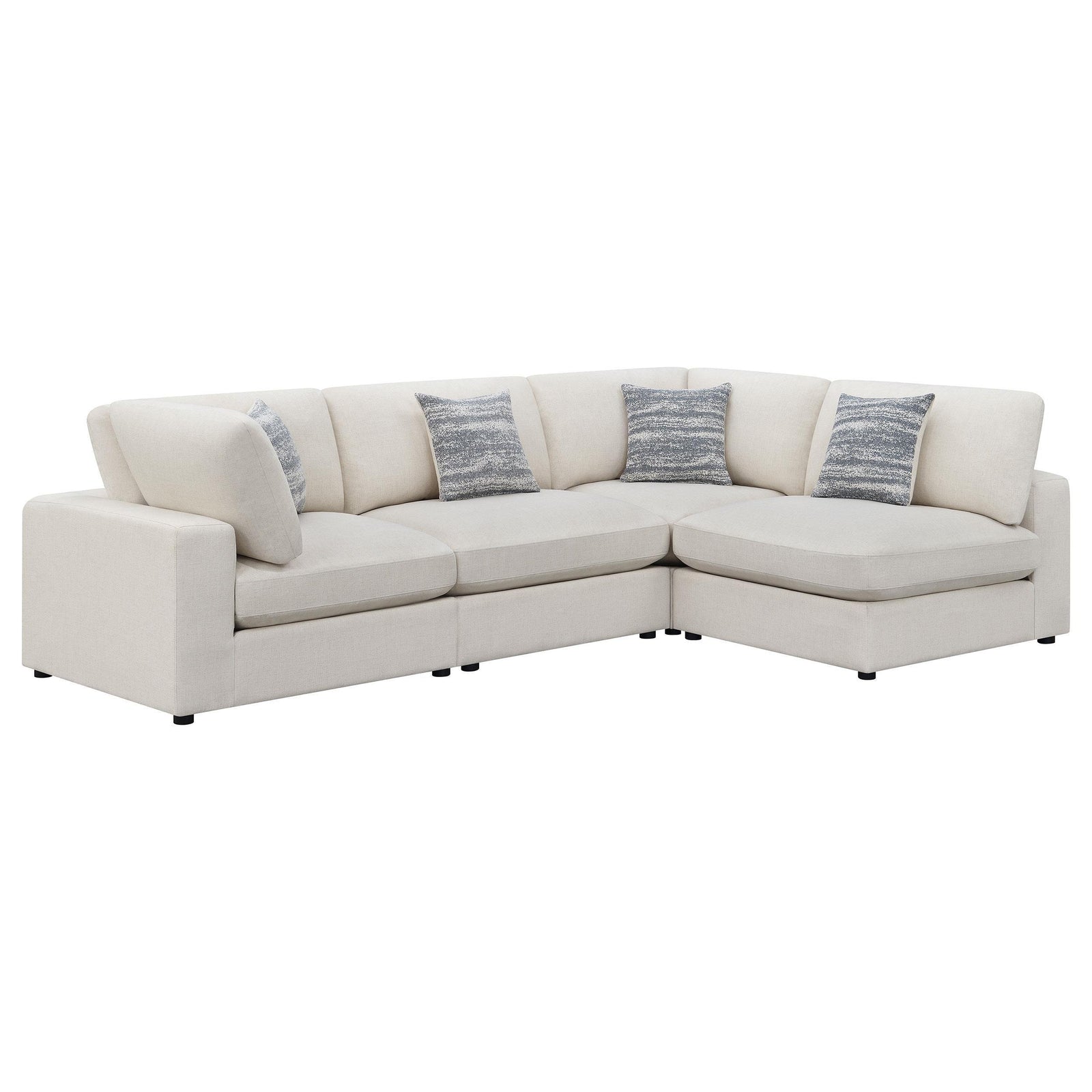 Serene Serene 4-piece Upholstered Modular Sectional Sofa Beige 551321-SETA - Ella Furniture
