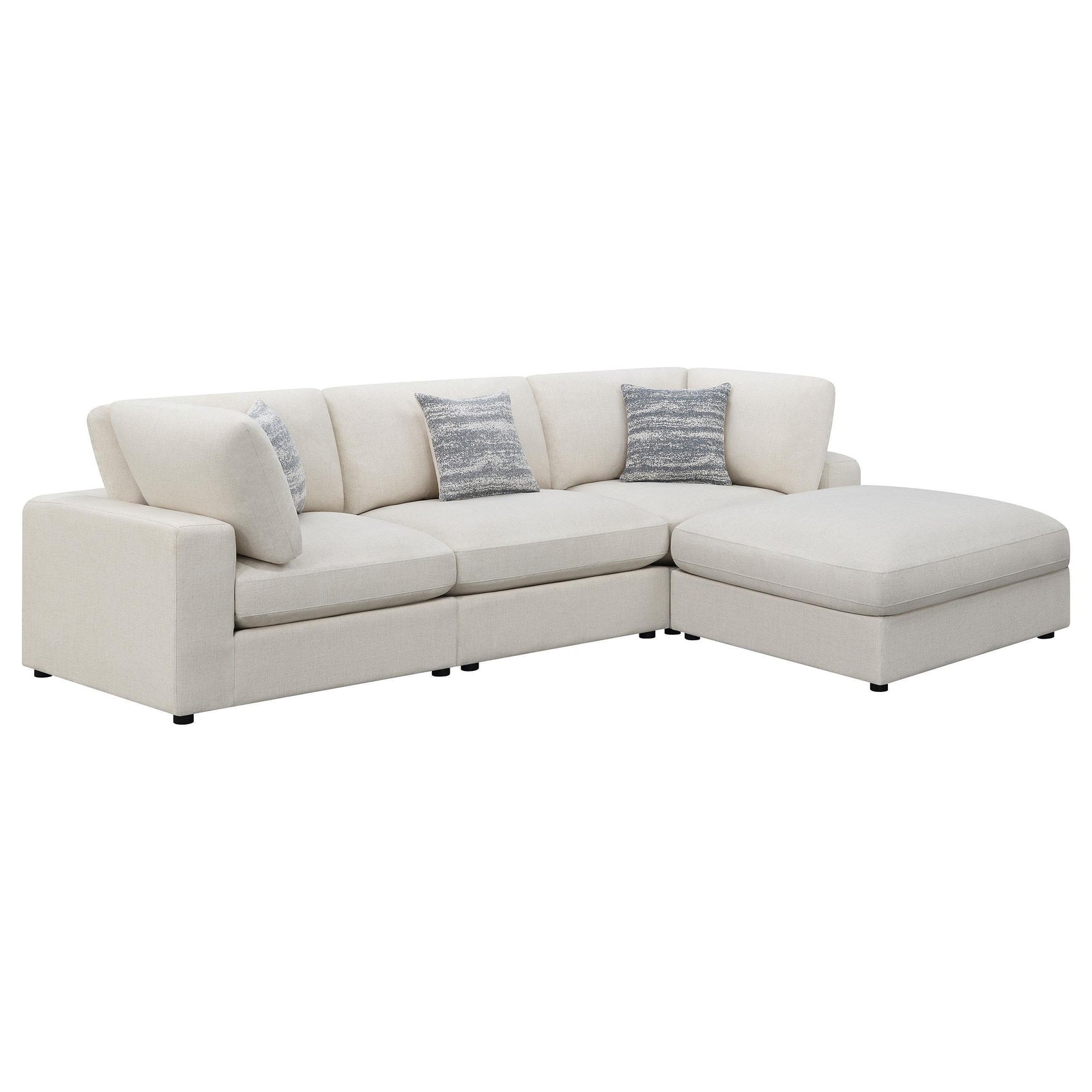 Serene Serene 4-piece Upholstered Modular Sectional Sofa Beige 551321-SETB - Ella Furniture