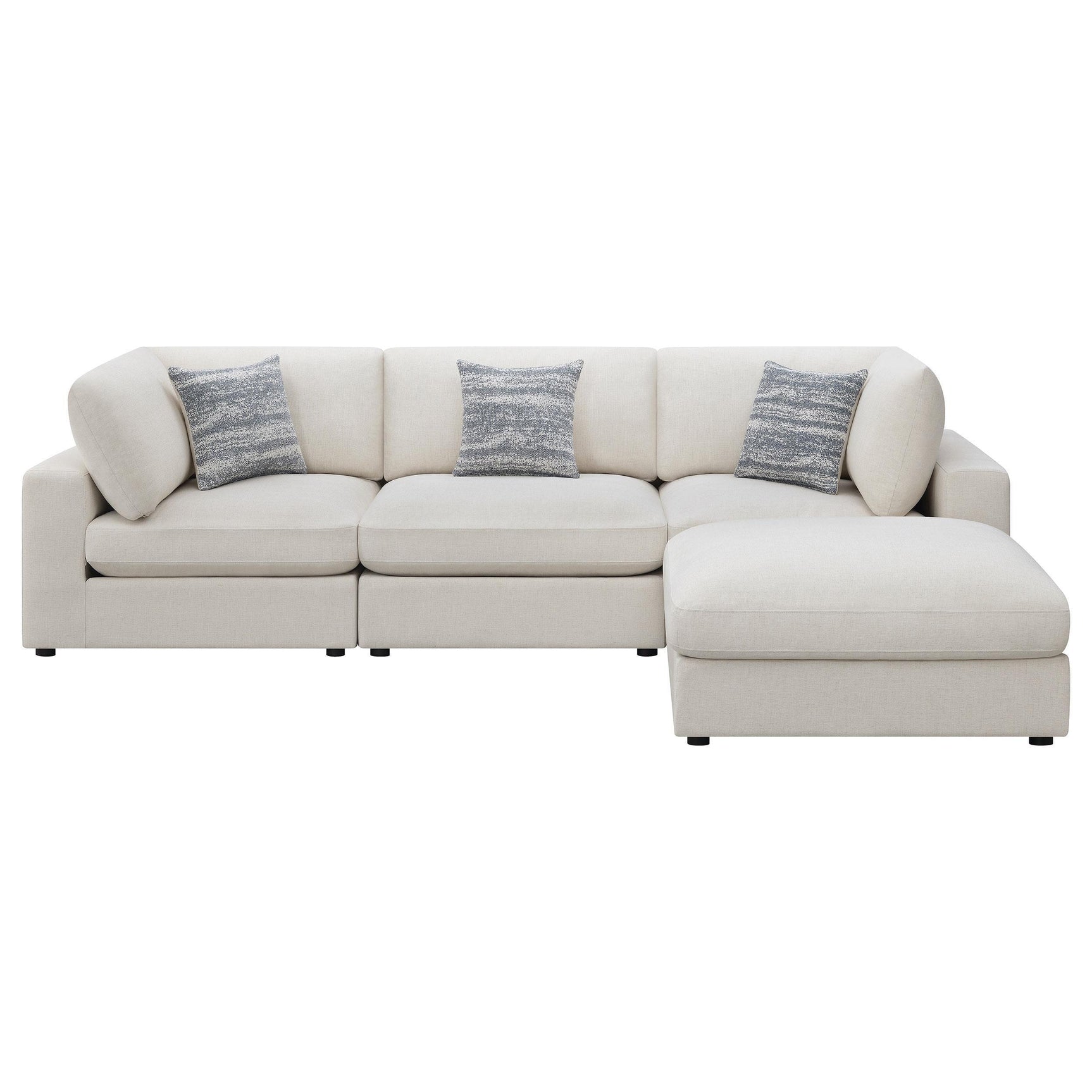 Serene Serene 4-piece Upholstered Modular Sectional Sofa Beige 551321-SETB - Ella Furniture