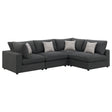 Serene Serene 4-piece Upholstered Modular Sectional Sofa Charcoal 551324-SETA - Ella Furniture