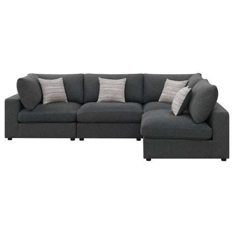 Serene Serene 4-piece Upholstered Modular Sectional Sofa Charcoal 551324-SETA - Ella Furniture
