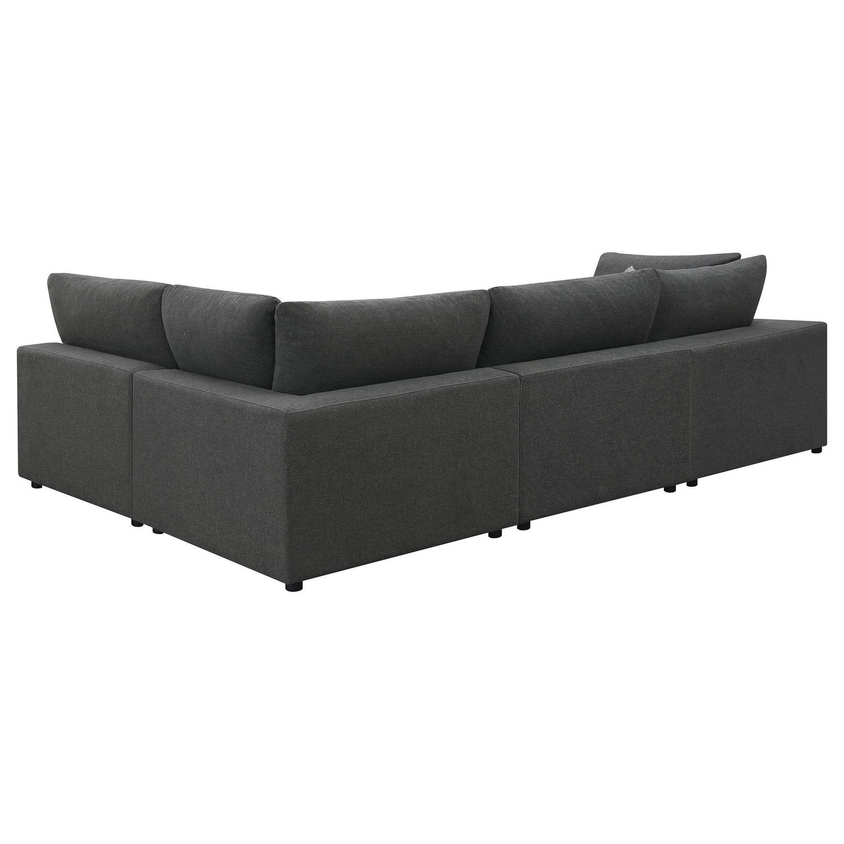Serene Serene 4-piece Upholstered Modular Sectional Sofa Charcoal 551324-SETA - Ella Furniture