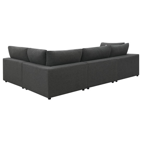 Serene Serene 4-piece Upholstered Modular Sectional Sofa Charcoal 551324-SETA - Ella Furniture